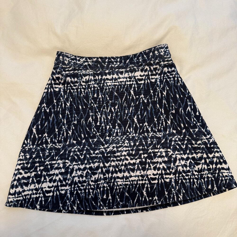 Abercrombie & Fitch Pattern Neoprene A-Line Skirt blue size XS